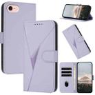 For iPhone 7 / 8 / SE 2022 Triangle Pattern Buckle Clasp Leather Phone Case(Light Purple) - 1