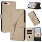 For iPhone 7 Plus / 8 Plus Triangle Pattern Buckle Clasp Leather Phone Case(Gold) - 1