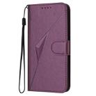 For iPhone XS Max Triangle Pattern Buckle Clasp Leather Phone Case(Dark Purple) - 2