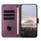 For iPhone XS Max Triangle Pattern Buckle Clasp Leather Phone Case(Dark Purple) - 3