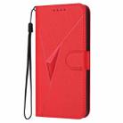 For iPhone XS Max Triangle Pattern Buckle Clasp Leather Phone Case(Red) - 2