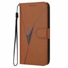 For iPhone XS Max Triangle Pattern Buckle Clasp Leather Phone Case(Brown) - 2