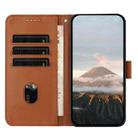 For iPhone XS Max Triangle Pattern Buckle Clasp Leather Phone Case(Brown) - 3