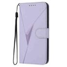 For iPhone XS Max Triangle Pattern Buckle Clasp Leather Phone Case(Light Purple) - 2