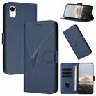 For iPhone XR Triangle Pattern Buckle Clasp Leather Phone Case(Royal Blue) - 1