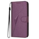 For iPhone X / XS Triangle Pattern Buckle Clasp Leather Phone Case(Dark Purple) - 2