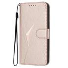 For iPhone X / XS Triangle Pattern Buckle Clasp Leather Phone Case(Rose Gold) - 2