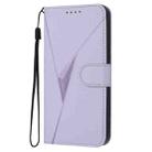 For iPhone SE 2024 Triangle Pattern Buckle Clasp Leather Phone Case(Light Purple) - 2