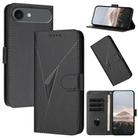 For iPhone 17 Air Triangle Pattern Buckle Clasp Leather Phone Case(Black) - 1