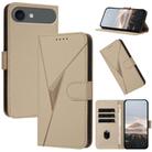 For iPhone 17 Air Triangle Pattern Buckle Clasp Leather Phone Case(Gold) - 1