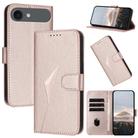 For iPhone 17 Air Triangle Pattern Buckle Clasp Leather Phone Case(Rose Gold) - 1