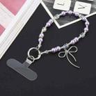 Butterfly Beads Short Bracelet Anti-lost Phone Short Lanyard(Purple) - 1