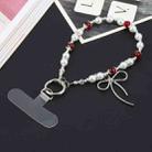 Butterfly Beads Short Bracelet Anti-lost Phone Short Lanyard(White) - 1