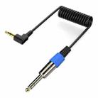 6.5mm to 3.5mm Elbow Guitar Loudspeaker Coiled 6.35mm Audio Cable, Length: 0.5m(Black) - 1