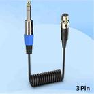 Mini 3 Pin XLR to 6.35mm Stereo Microphone Aux Audio Cable Coiled Adapter Cable, Length: 0.5m(Black) - 2