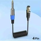 Mini 4 Pin XLR to 6.35mm Stereo Microphone Aux Audio Cable Coiled Adapter Cable, Length: 0.5m(Black) - 2