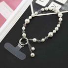 Pearl Short Bracelet Anti-lost Phone Short Lanyard(White) - 1