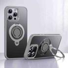 For iPhone 16 Pro Frosted MagSafe Magnetic Rotating Ring Holder Phone Case(Grey) - 1