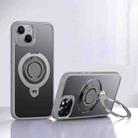 For iPhone 15 Plus Frosted MagSafe Magnetic Rotating Ring Holder Phone Case(Grey) - 1