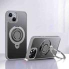 For iPhone 15 Frosted MagSafe Magnetic Rotating Ring Holder Phone Case(Grey) - 1