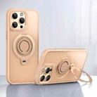 For iPhone 14 Pro Frosted MagSafe Magnetic Rotating Ring Holder Phone Case(Gold) - 1