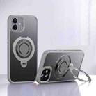 For iPhone 12 Frosted MagSafe Magnetic Rotating Ring Holder Phone Case(Grey) - 1