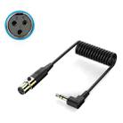 Mini 3 Pin XLR Female to 3.5mm TRS PC Camera Microphone Coiled Stereo Audio Adapter Cable, Length: 0.5m(Black) - 1