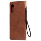 For LG G9 Solid Color Horizontal Flip Protective Leather Case with Holder & Card Slots & Wallet & Photo Frame & Lanyard(Brown) - 3