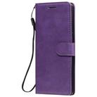 For LG G9 Solid Color Horizontal Flip Protective Leather Case with Holder & Card Slots & Wallet & Photo Frame & Lanyard(Purple) - 1