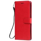 For LG G9 Solid Color Horizontal Flip Protective Leather Case with Holder & Card Slots & Wallet & Photo Frame & Lanyard(Red) - 1