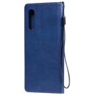 For LG G9 Solid Color Horizontal Flip Protective Leather Case with Holder & Card Slots & Wallet & Photo Frame & Lanyard(Blue) - 3