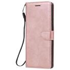 For LG G9 Solid Color Horizontal Flip Protective Leather Case with Holder & Card Slots & Wallet & Photo Frame & Lanyard(Rose Gold) - 2