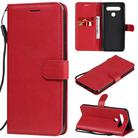 For LG K41S / K51S Solid Color Horizontal Flip Protective Leather Case with Holder & Card Slots & Wallet & Photo Frame & Lanyard(Red) - 1