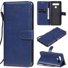 For LG K41S / K51S Solid Color Horizontal Flip Protective Leather Case with Holder & Card Slots & Wallet & Photo Frame & Lanyard(Blue) - 1