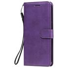 For LG K50S Solid Color Horizontal Flip Protective Leather Case with Holder & Card Slots & Wallet & Photo Frame & Lanyard(Purple) - 1