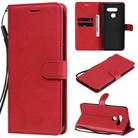 For LG K50S Solid Color Horizontal Flip Protective Leather Case with Holder & Card Slots & Wallet & Photo Frame & Lanyard(Red) - 1