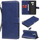 For LG K50S Solid Color Horizontal Flip Protective Leather Case with Holder & Card Slots & Wallet & Photo Frame & Lanyard(Blue) - 1