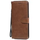 For LG K51 Solid Color Horizontal Flip Protective Leather Case with Holder & Card Slots & Wallet & Photo Frame & Lanyard(Brown) - 2