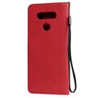 For LG K51 Solid Color Horizontal Flip Protective Leather Case with Holder & Card Slots & Wallet & Photo Frame & Lanyard(Red) - 3