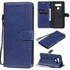 For LG K51 Solid Color Horizontal Flip Protective Leather Case with Holder & Card Slots & Wallet & Photo Frame & Lanyard(Blue) - 1