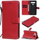 For LG K61 Solid Color Horizontal Flip Protective Leather Case with Holder & Card Slots & Wallet & Photo Frame & Lanyard(Red) - 1