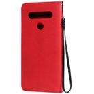 For LG K61 Solid Color Horizontal Flip Protective Leather Case with Holder & Card Slots & Wallet & Photo Frame & Lanyard(Red) - 3