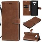 For LG Stylo 6 Solid Color Horizontal Flip Protective Leather Case with Holder & Card Slots & Wallet & Photo Frame & Lanyard(Brown) - 1