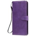 For LG Stylo 6 Solid Color Horizontal Flip Protective Leather Case with Holder & Card Slots & Wallet & Photo Frame & Lanyard(Purple) - 1