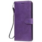 For Motorola Moto E6s (2020) Solid Color Horizontal Flip Protective Leather Case with Holder & Card Slots & Wallet & Photo Frame & Lanyard(Purple) - 2