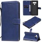 For Motorola Moto E6s (2020) Solid Color Horizontal Flip Protective Leather Case with Holder & Card Slots & Wallet & Photo Frame & Lanyard(Blue) - 1