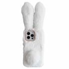 For iPhone 16 Pro Max Cute Plush Rabbit TPU Phone Case(White) - 1