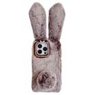 For iPhone 16 Pro Cute Plush Rabbit TPU Phone Case(Brown) - 1