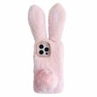 For iPhone 16 Pro Cute Plush Rabbit TPU Phone Case(Pink) - 1