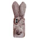 For iPhone 16 Plus Cute Plush Rabbit TPU Phone Case(Brown) - 1